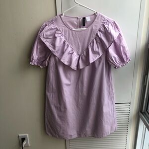 Cotton lilac babydoll ruffle dress